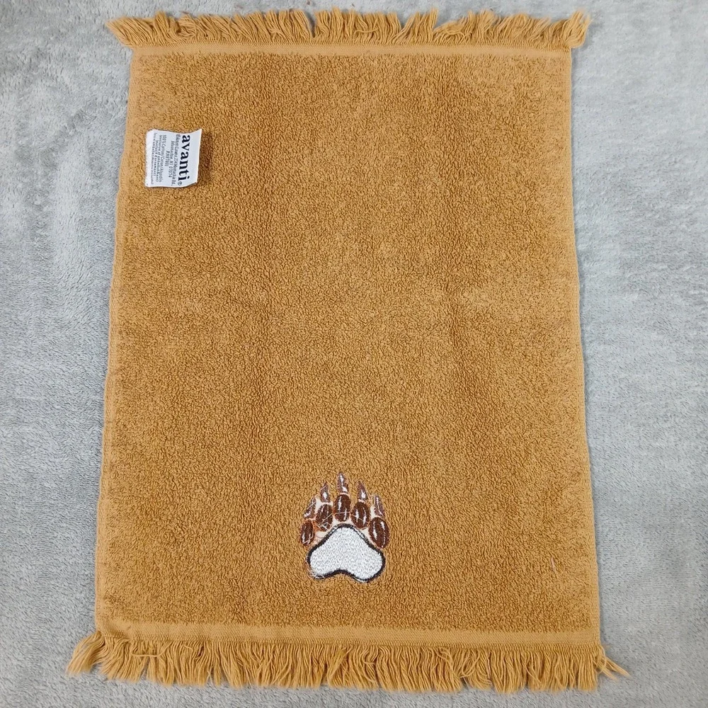 Avanti Towel Set Rustic Lodge Bear Tracks Tan 100% Cotton